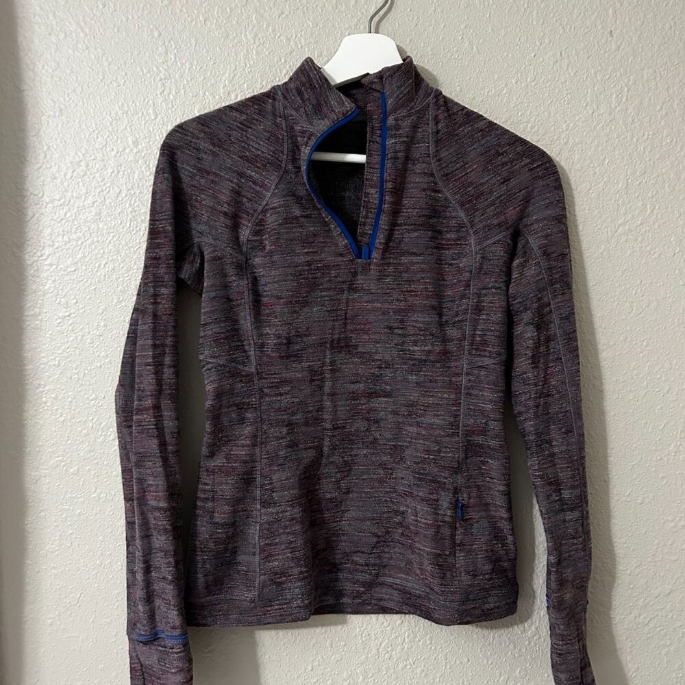 Lululemon It's Rulu Run Half Zip Jacquard Anchor Symphony Blue (size 4)